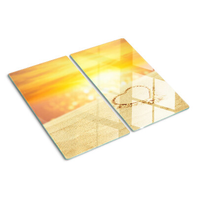 Glasschneidebrett Strand bei Sonnenuntergang