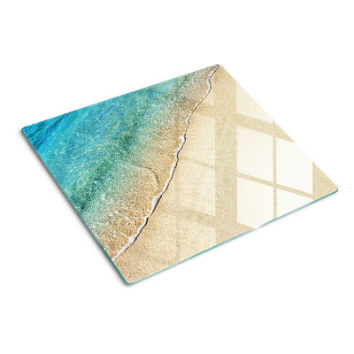Glasschneidebrett Strand und Meereswellen