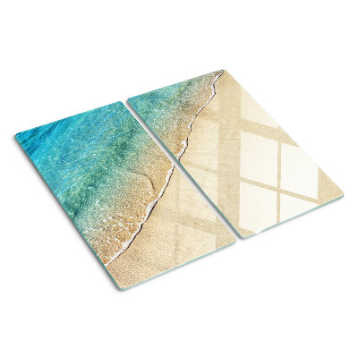 Glasschneidebrett Strand und Meereswellen
