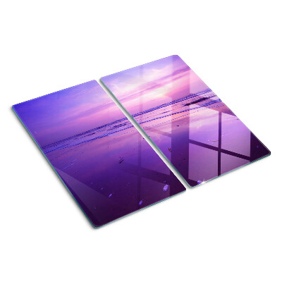 Schneidebrett glas Sonnenuntergang über dem Meer