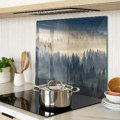 Schneidebrett glas Neblige Waldlandschaft