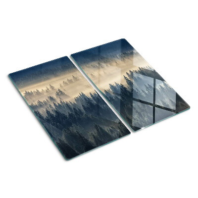 Schneidebrett glas Neblige Waldlandschaft
