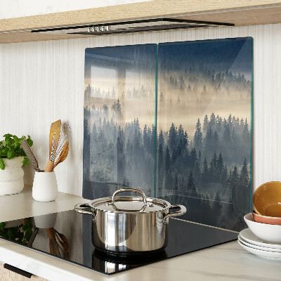 Schneidebrett glas Neblige Waldlandschaft