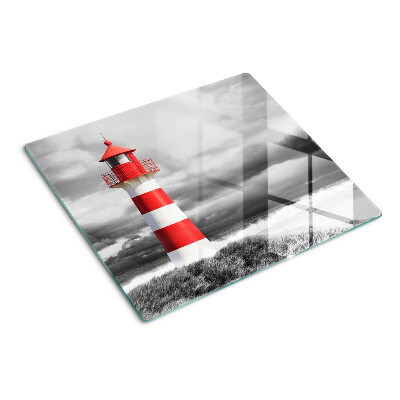 Glasschneidebrett Leuchtturm in der Landschaft