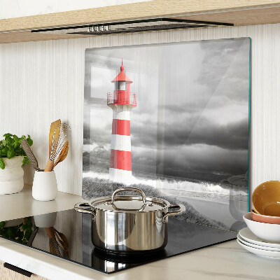 Glasschneidebrett Leuchtturm in der Landschaft