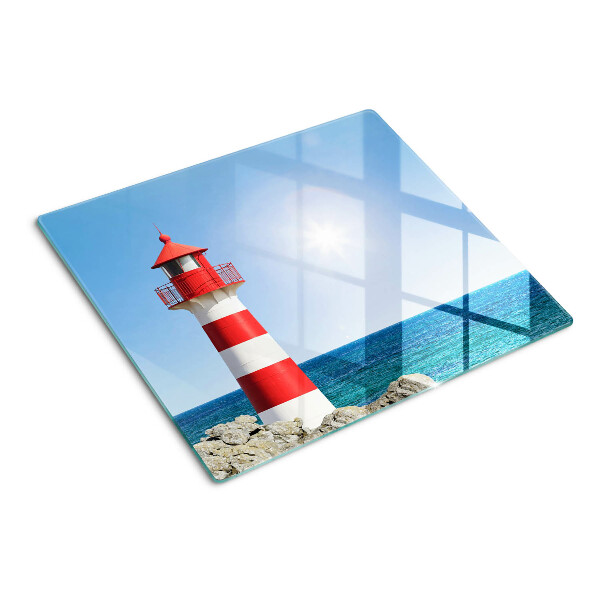 Glasschneidebrett Leuchtturm über dem Ozean