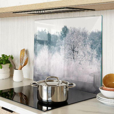 Schneidebrett glas Winterlandschaft mit Bäumen