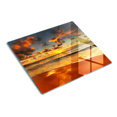 Glasschneidebrett Sonnenuntergang über dem Meer