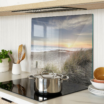 Schneidebrett glas Strand bei Sonnenuntergang