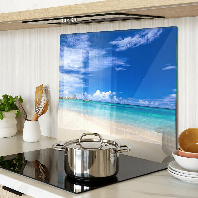 Schneidebrett glas Tropischer Strand mit blauem Himmel