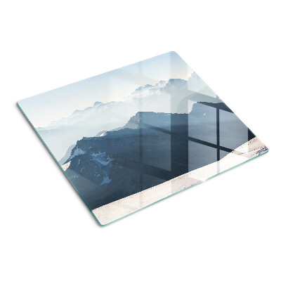 Glasschneidebrett Berglandschaft in den Wolken