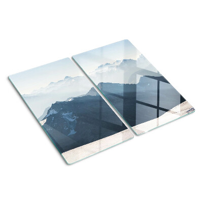 Glasschneidebrett Berglandschaft in den Wolken