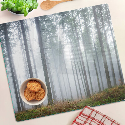 Schneidebrett glas Nebliger Wald