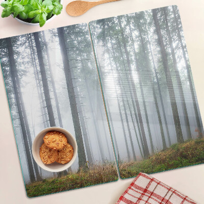 Schneidebrett glas Nebliger Wald