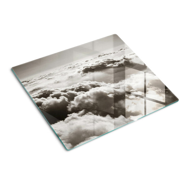 Schneidebrett glas Wolken in Grautönen