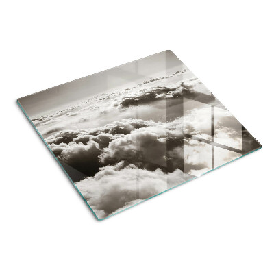 Schneidebrett glas Wolken in Grautönen