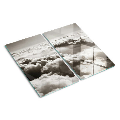 Schneidebrett glas Wolken in Grautönen