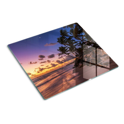 Schneidebrett glas Sonnenuntergang über dem Strand