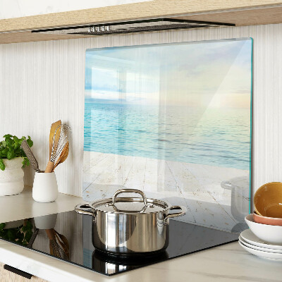 Glasschneidebrett Das Meer und der Holzsteg