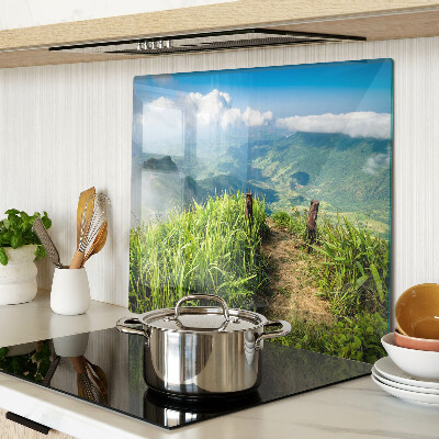 Schneidebrett glas Berglandschaft mit viel Grün