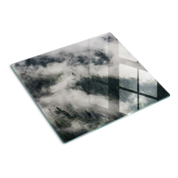 Glasschneidebrett Berge in den Wolken