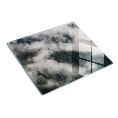 Glasschneidebrett Berge in den Wolken