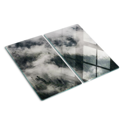 Glasschneidebrett Berge in den Wolken