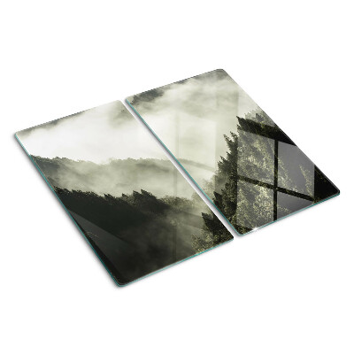 Glasschneidebrett Berglandschaft mit Nebel
