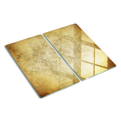 Glasschneidebrett Alte Weltkarte