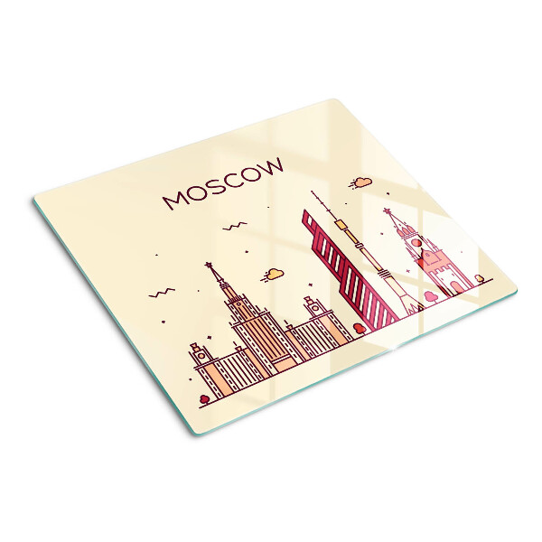 Schneidebrett glas Moskauer Skyline-Illustration