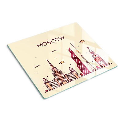 Schneidebrett glas Moskauer Skyline-Illustration