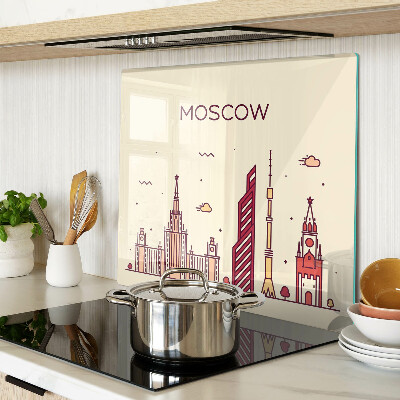 Schneidebrett glas Moskauer Skyline-Illustration