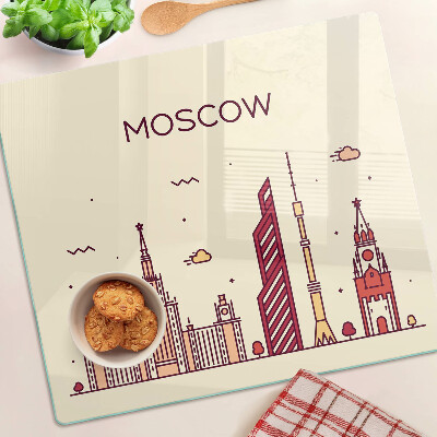 Schneidebrett glas Moskauer Skyline-Illustration