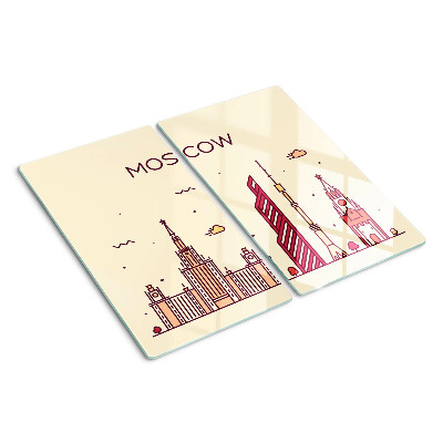 Schneidebrett glas Moskauer Skyline-Illustration