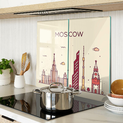 Schneidebrett glas Moskauer Skyline-Illustration