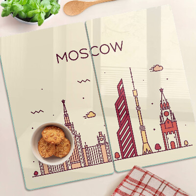 Schneidebrett glas Moskauer Skyline-Illustration
