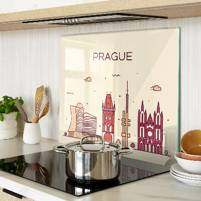 Schneidebrett glas Prag - Stadtansicht