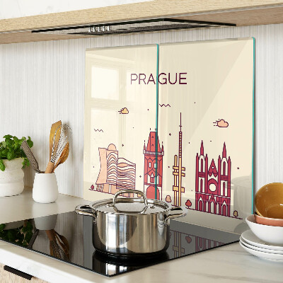 Schneidebrett glas Prag - Stadtansicht