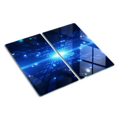 Schneidebrett glas Technologisches Muster in Blautönen