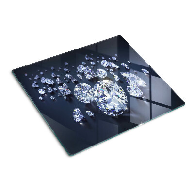 Glasschneidebrett Kristalle und Diamanten