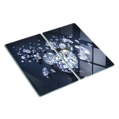 Glasschneidebrett Kristalle und Diamanten