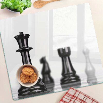 Schneidebrett glas Schach, König und Turm