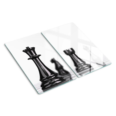 Schneidebrett glas Schach, König und Turm