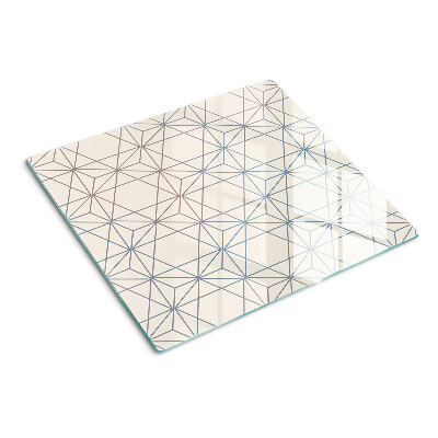 Glasschneidebrett Geometrie mit Dreiecken und Linien
