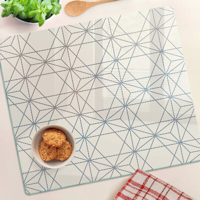 Glasschneidebrett Geometrie mit Dreiecken und Linien