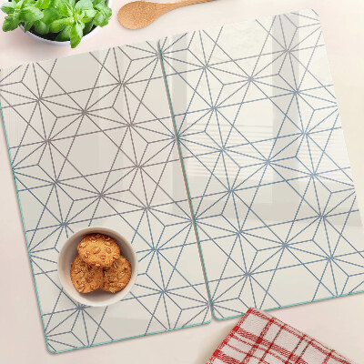 Glasschneidebrett Geometrie mit Dreiecken und Linien