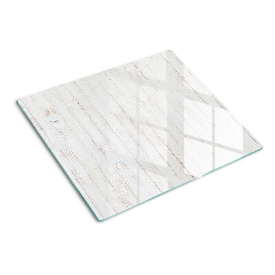 Glasschneidebrett Weiße Holzbretter