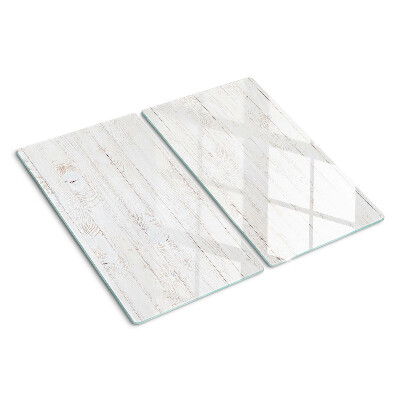 Glasschneidebrett Weiße Holzbretter