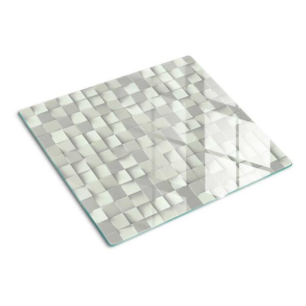 Schneidebrett glas Mosaik in Grautönen
