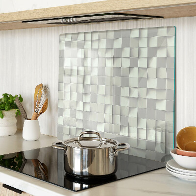 Schneidebrett glas Mosaik in Grautönen